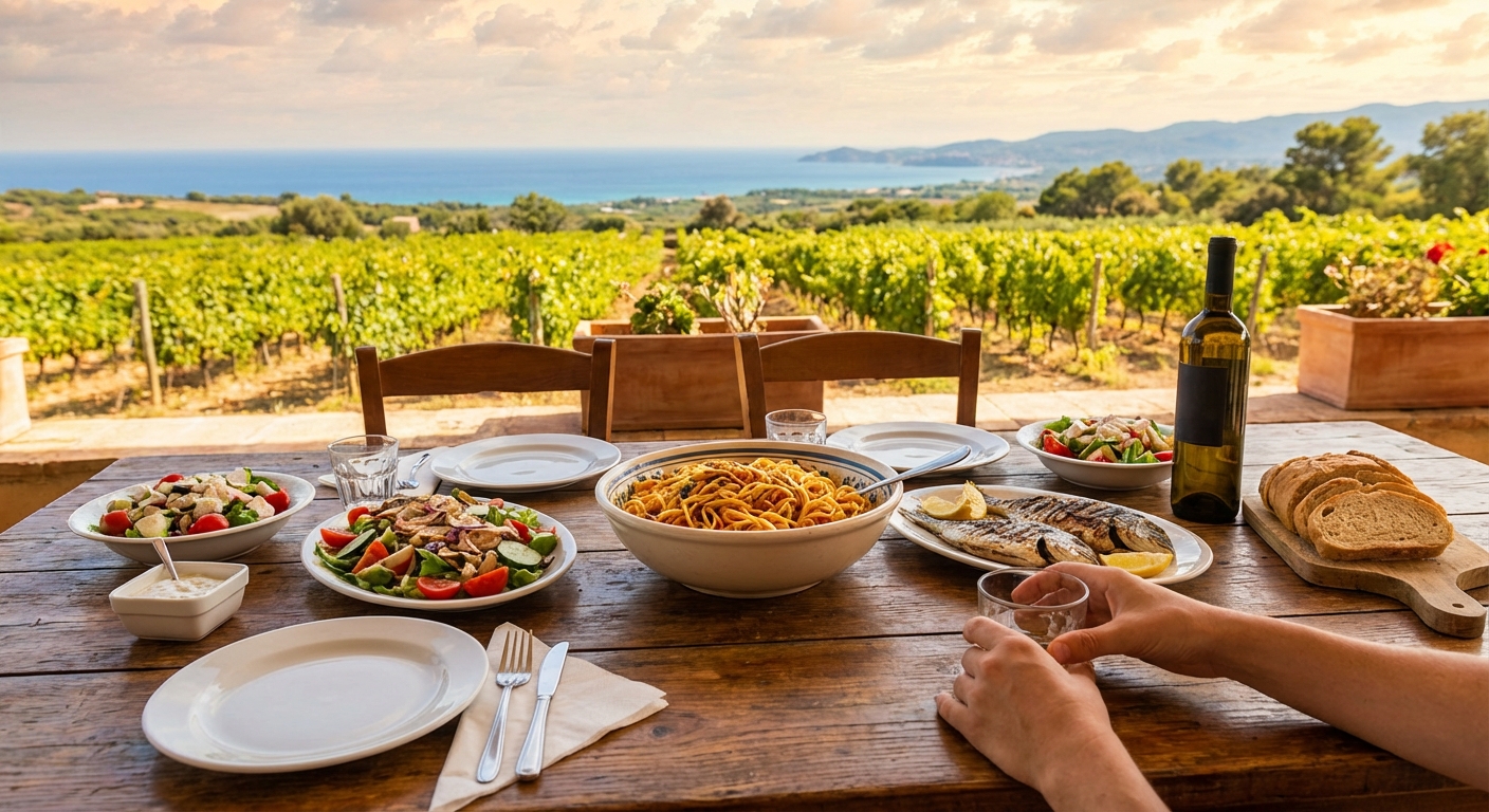 맛있는 음식이 차려진 테이블