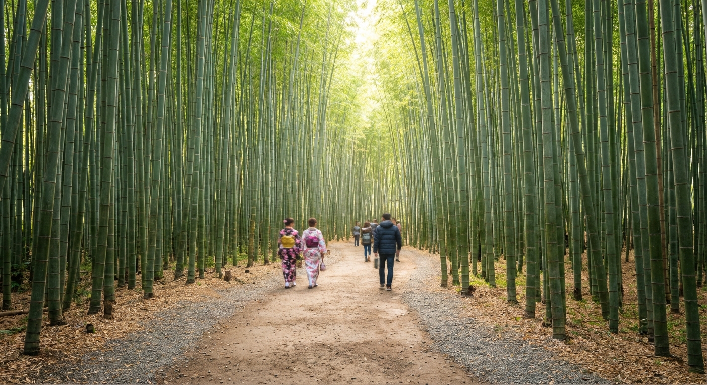 교토 아라시야마 대나무 숲과 산책로