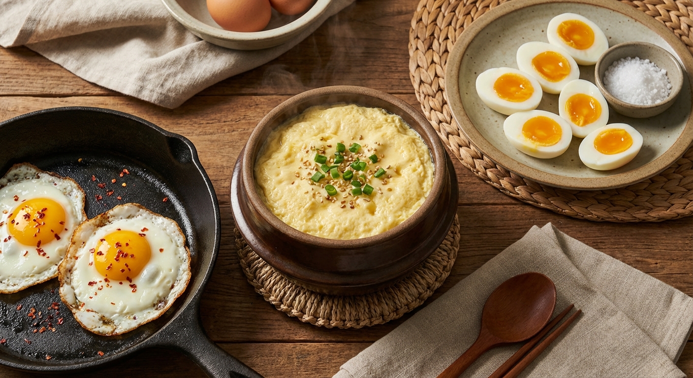 계란 요리 모음 - 계란찜, 후라이, 삶은 계란