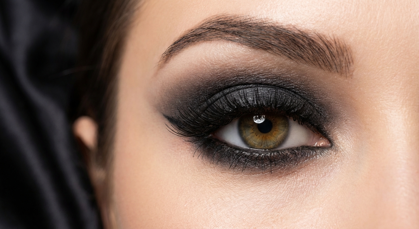 강렬한 스모키 메이크업 눈매 클로즈업