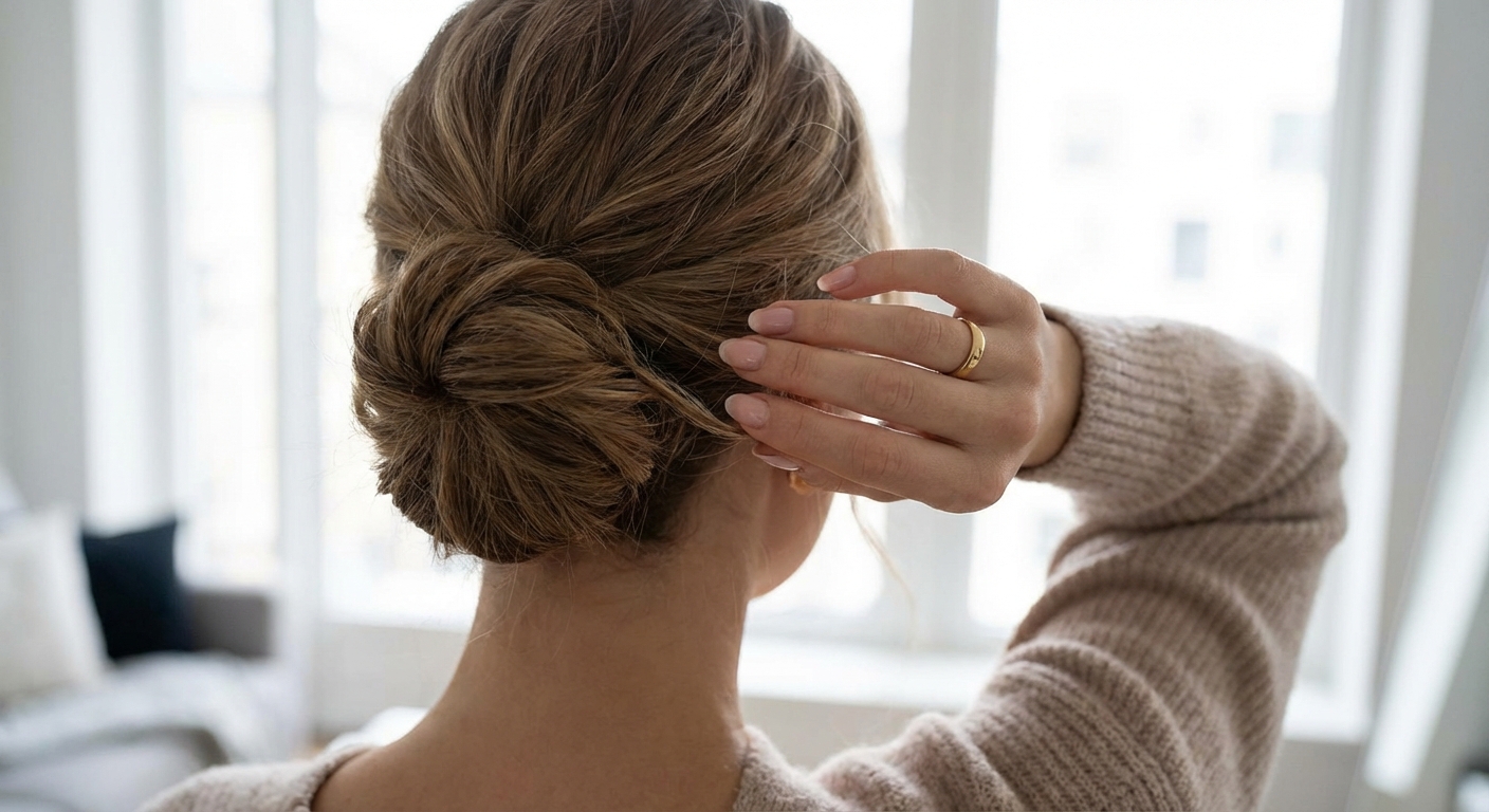 옆머리를 빼는 손동작 디테일 컷