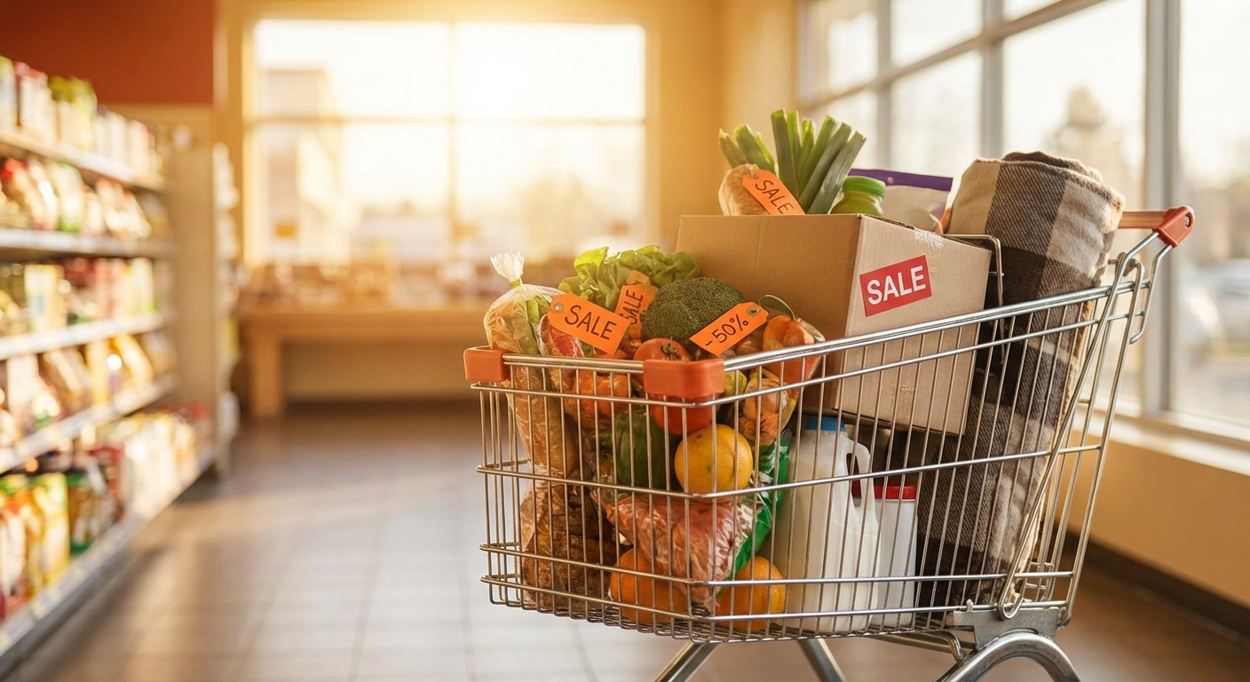 쇼핑 카트에 담긴 할인 상품들