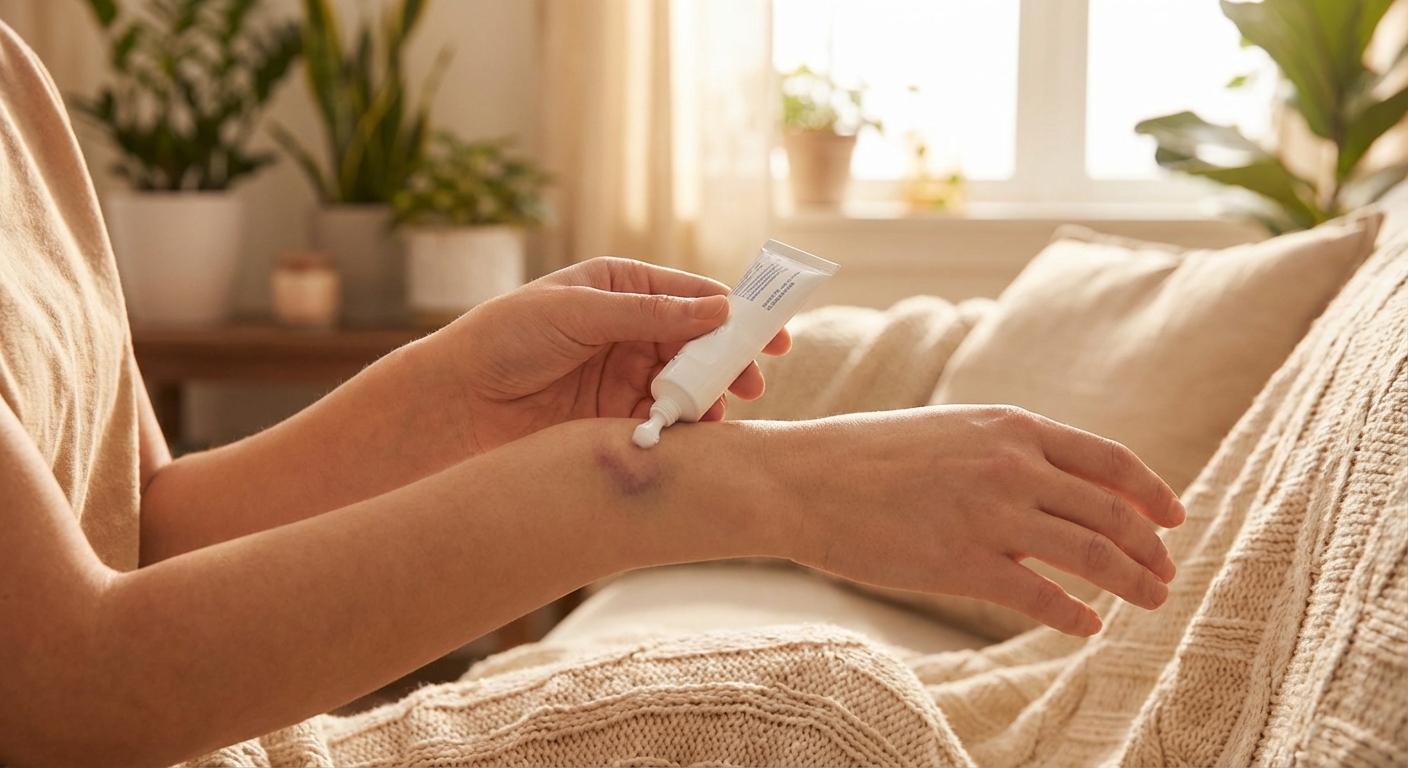 멍 연고를 바르는 모습