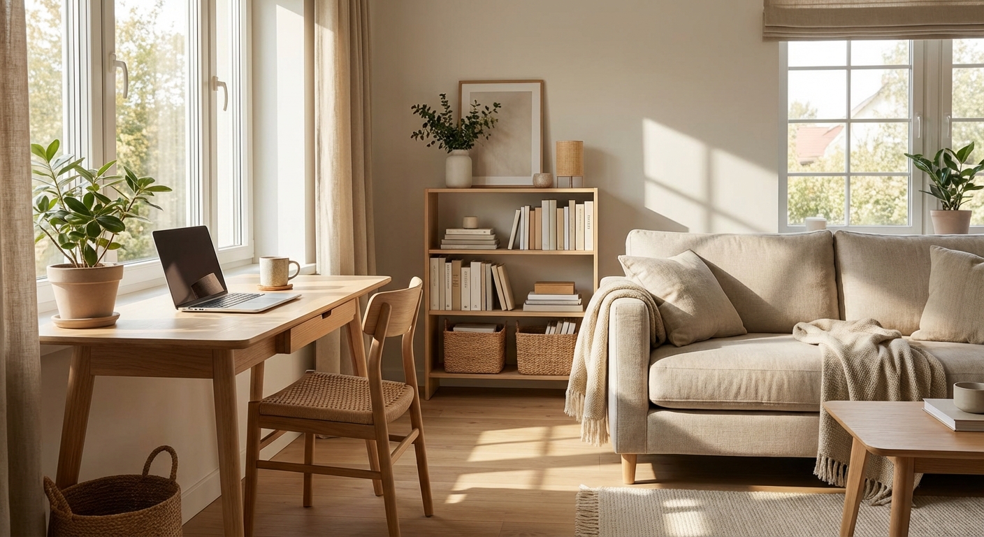 깔끔하게 정리된 생활 공간