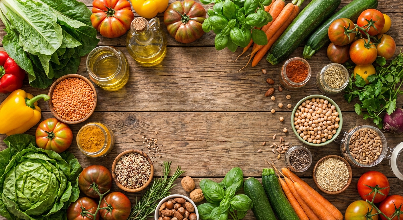 비건 요리 재료들