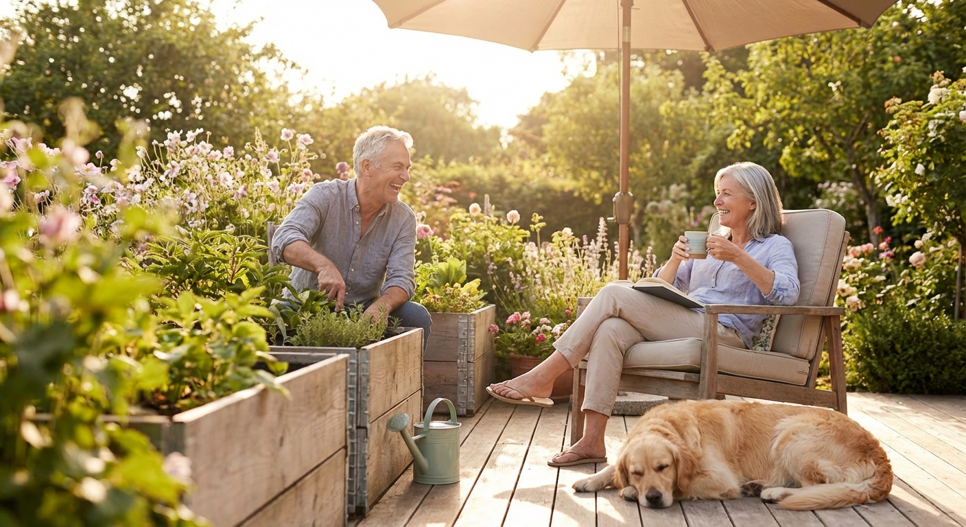 노후 생활 또는 여유로운 중년의 모습