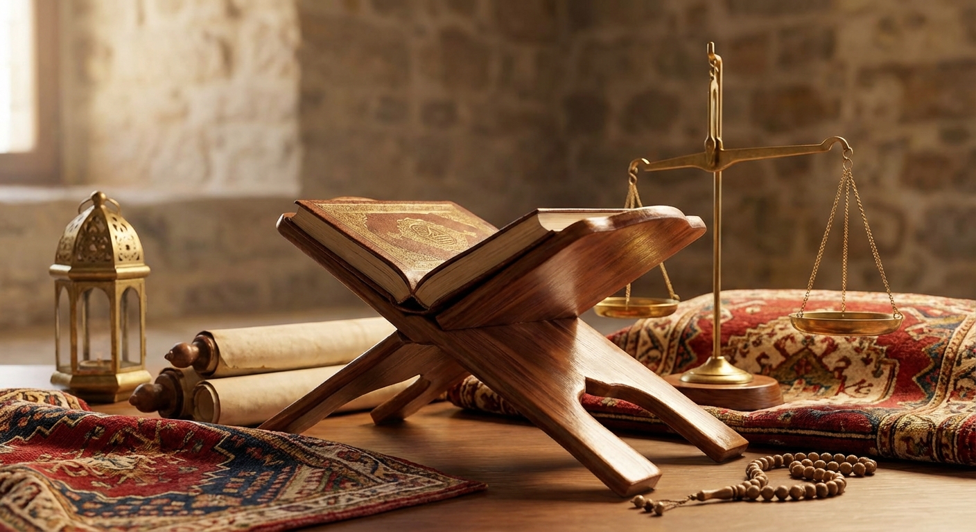 코란과 샤리아법 관련 상징 이미지