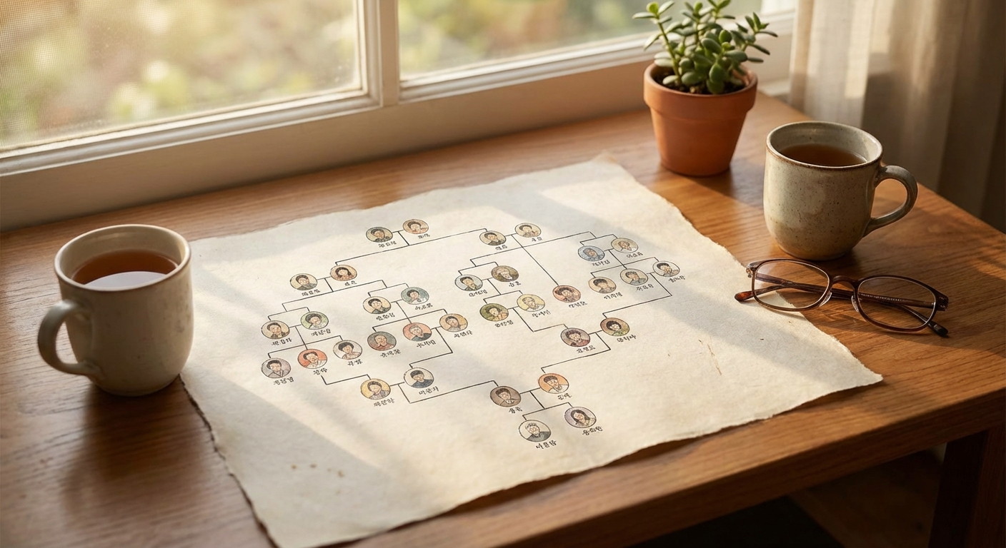 촌수 계산표 또는 가계도