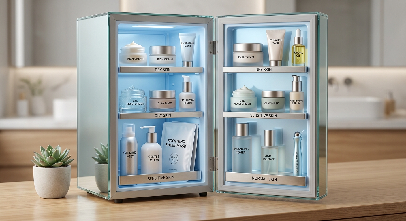피부타입별로 정리된 냉장보관 추천 화장품