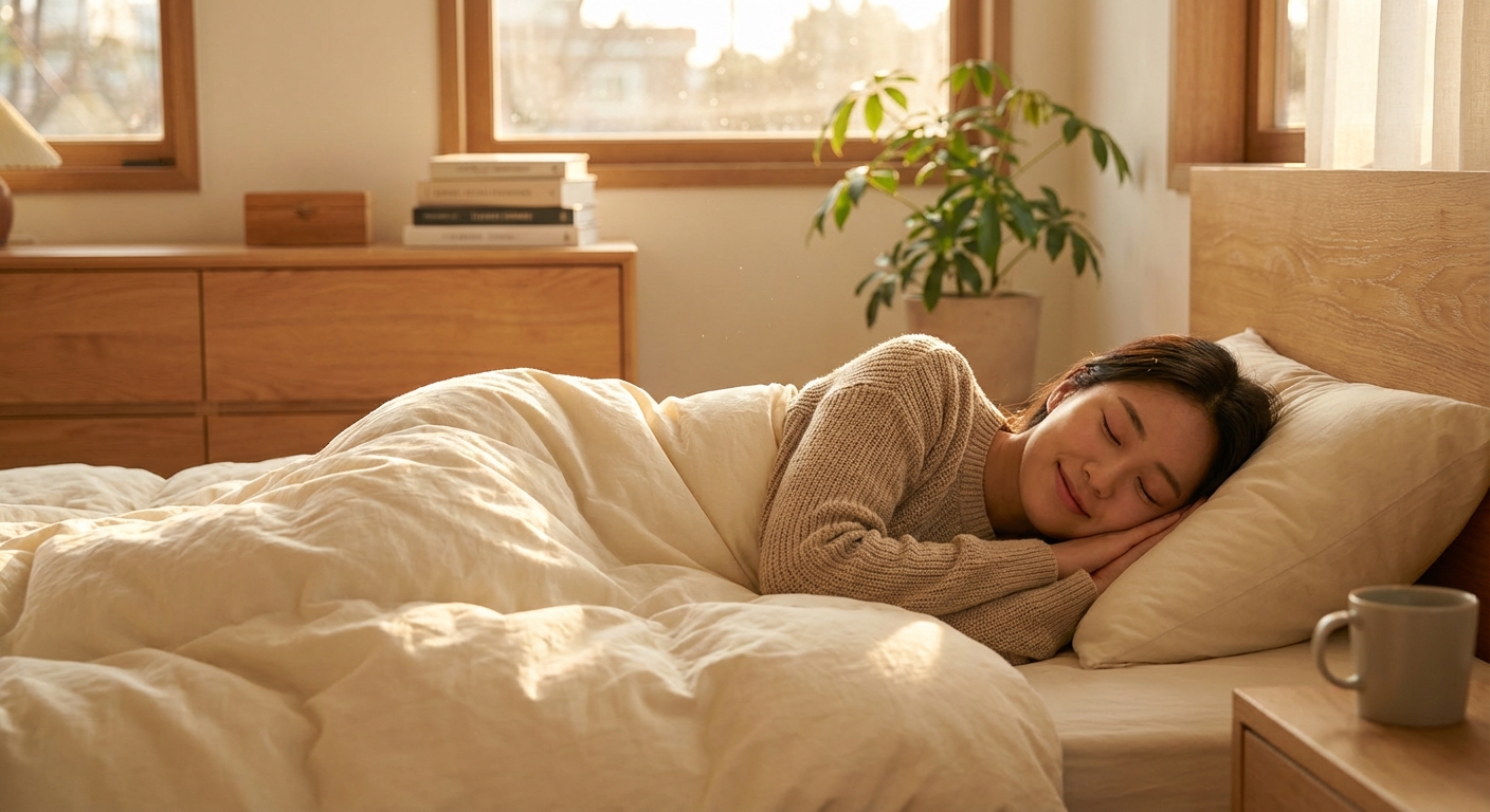 평화롭게 잠든 사람의 모습