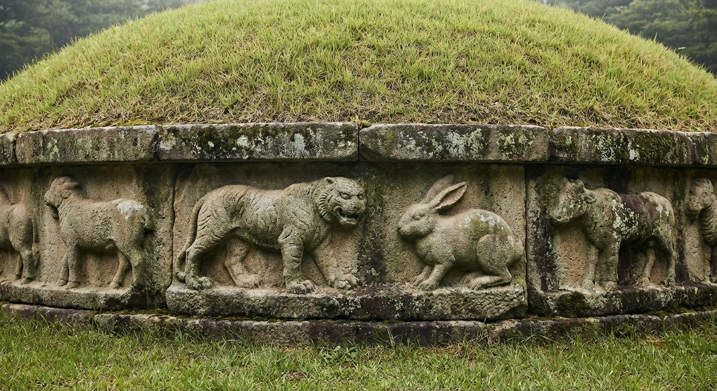 통일신라 왕릉 주변 십이지신상 부조