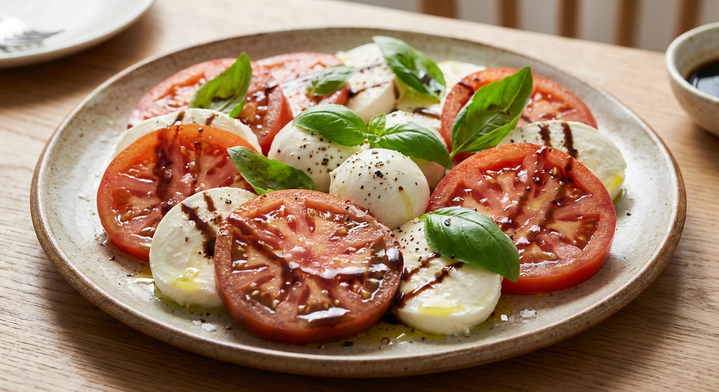 카프레제 샐러드 플레이팅