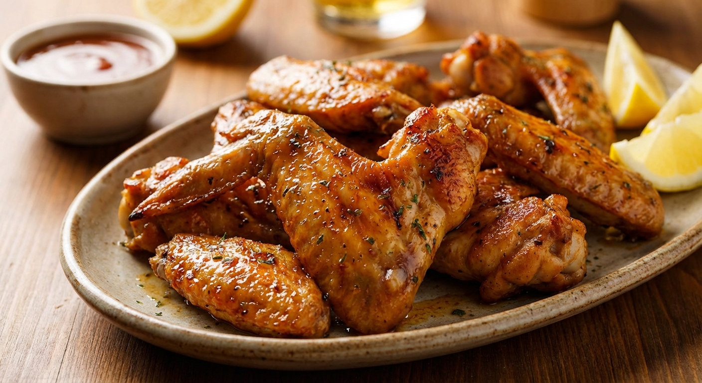 황금빛으로 구워진 닭날개