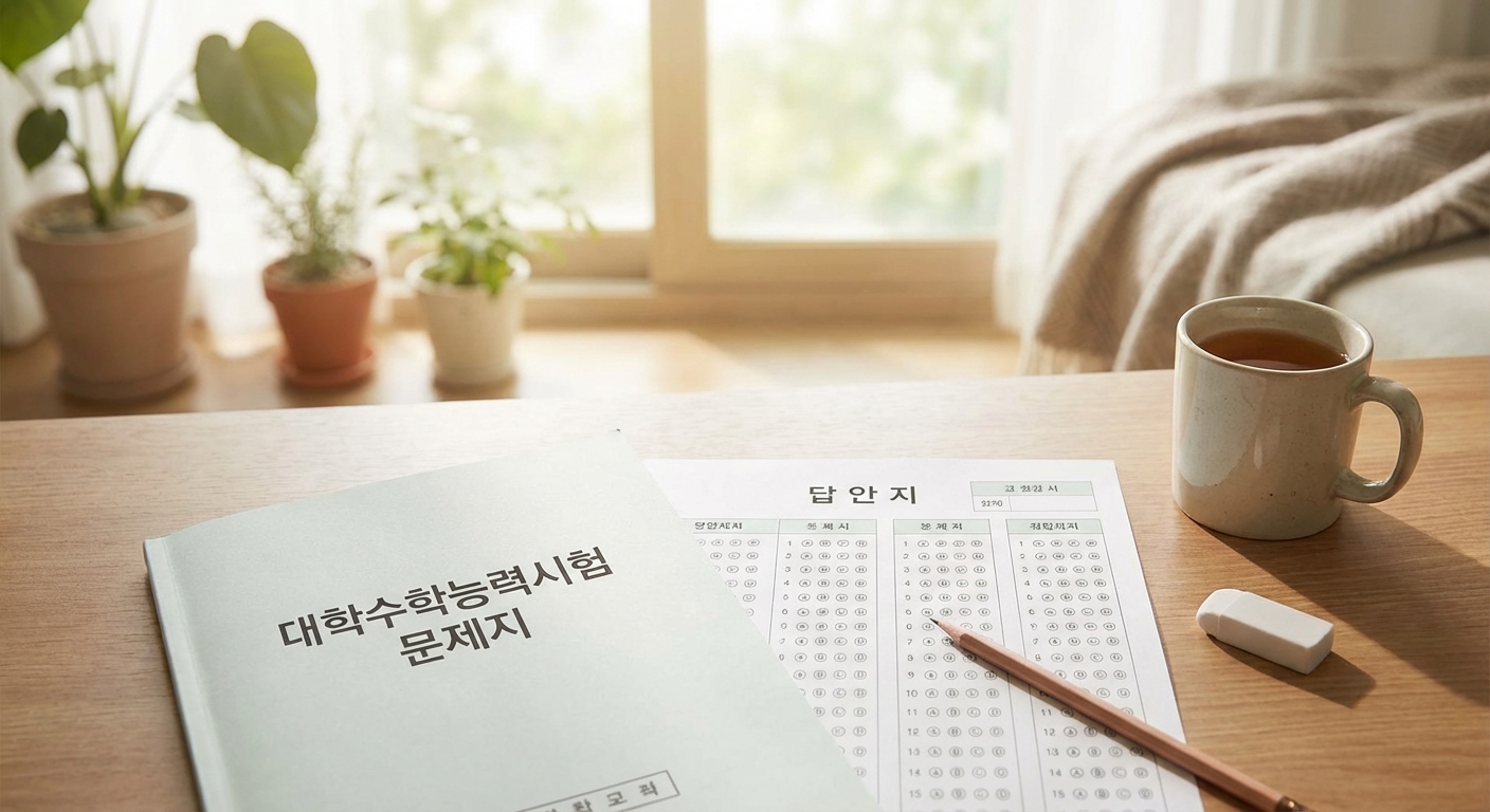 수능 시험지와 답안지