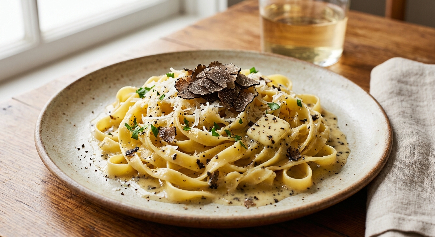 트러플 버터 파스타 한 접시