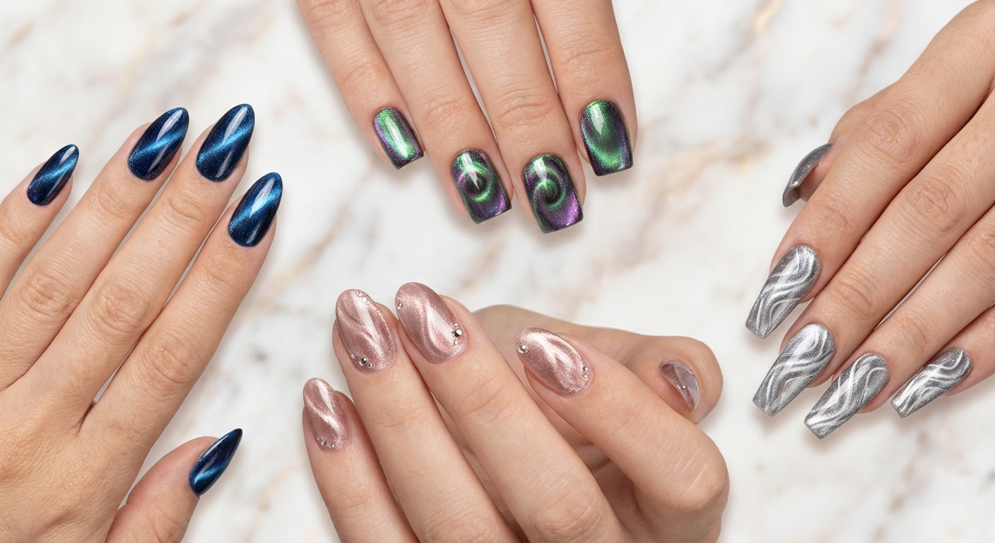 요즘 대세 '자석 네일' 연출법, 집에서도 셀프로 쉽게!