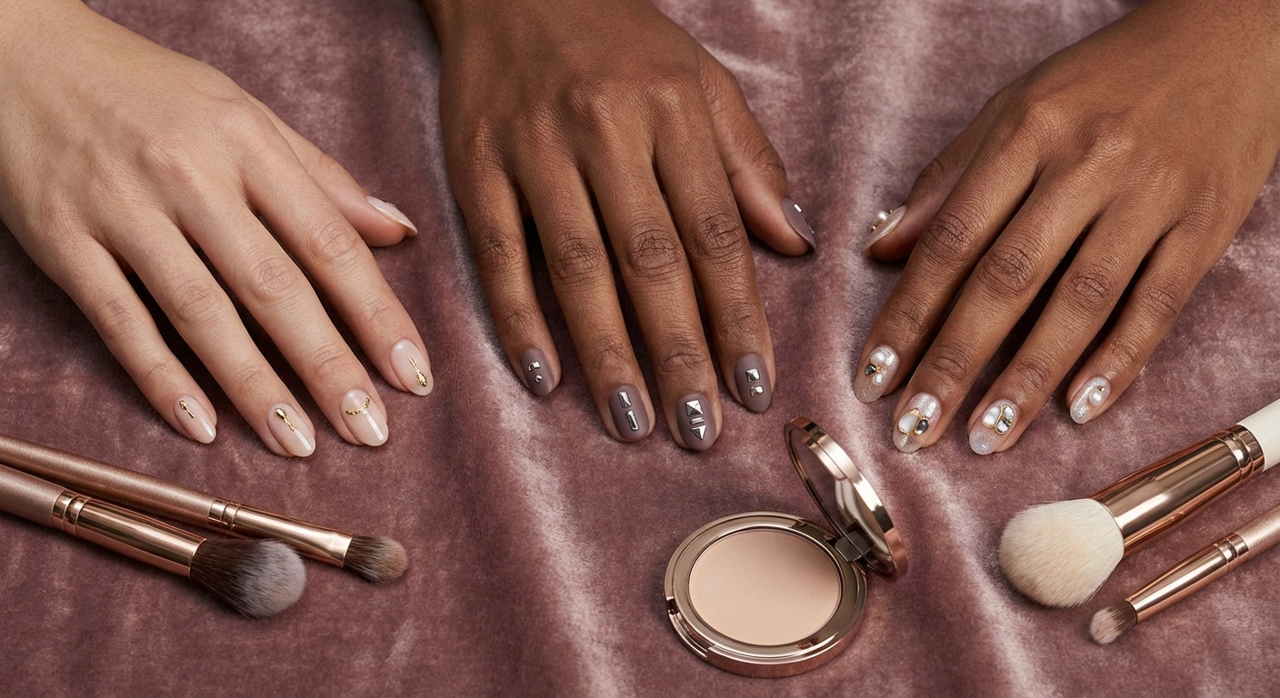피부 타입별 네일파츠 메이크업 적용 비교