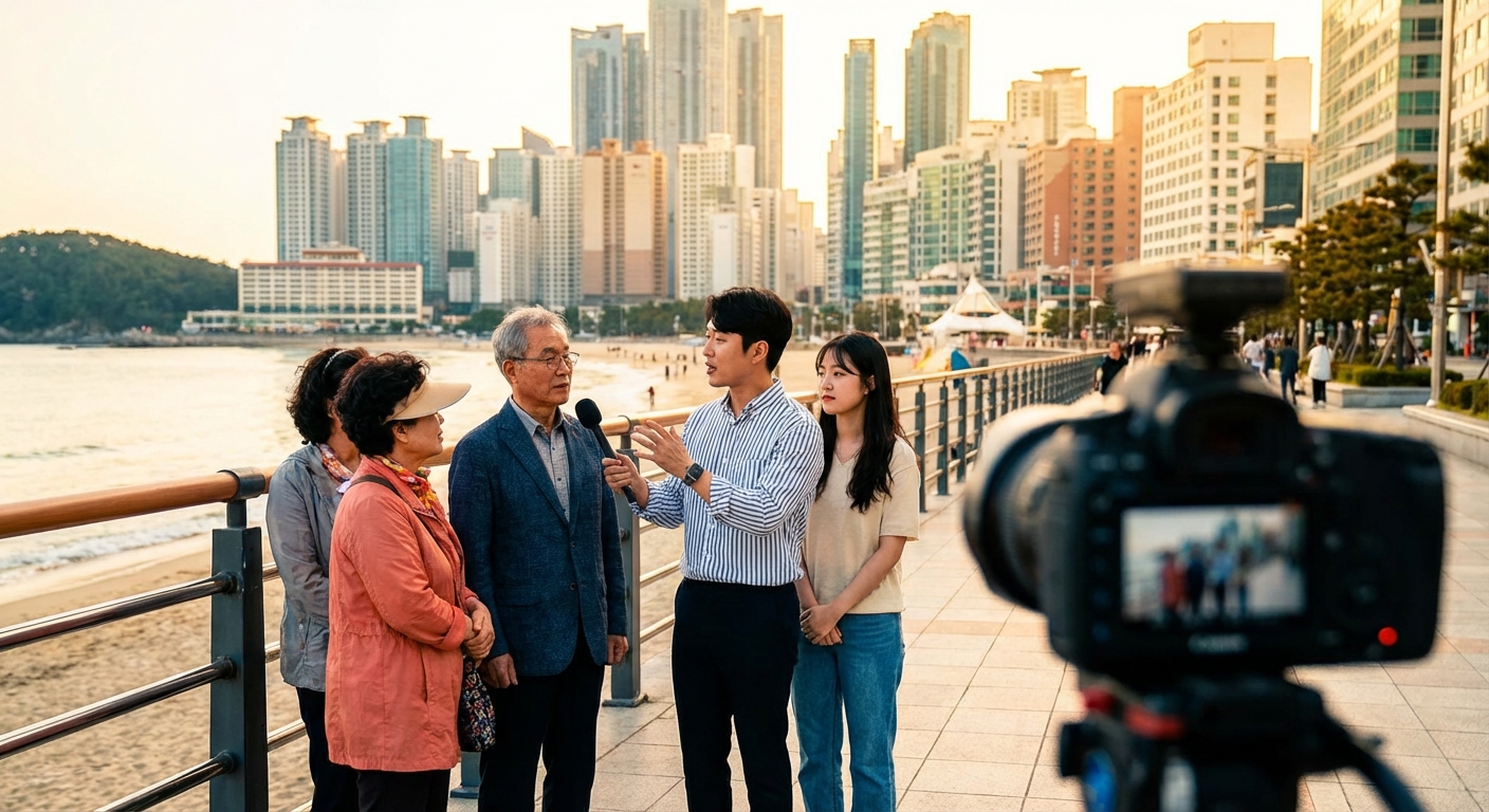 부산 시민 인터뷰 현장