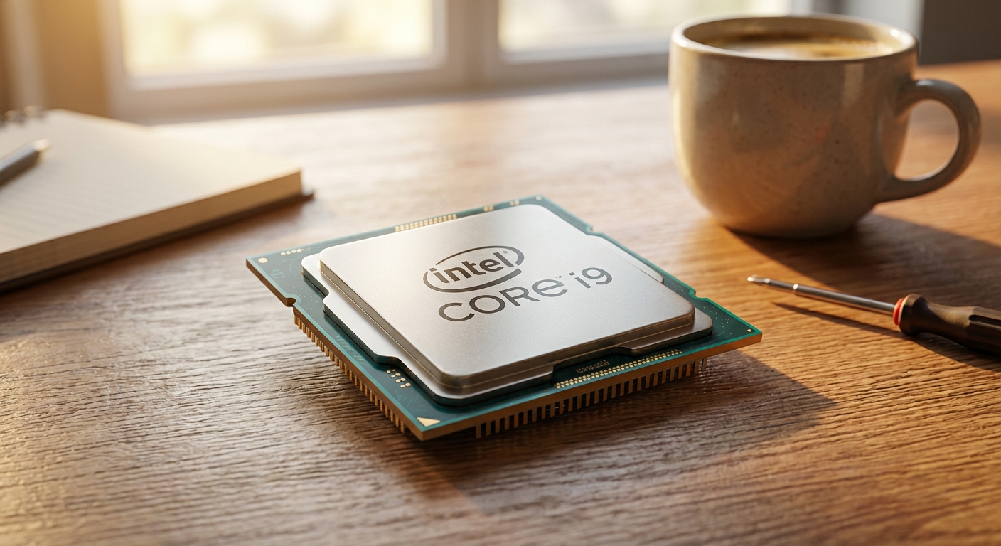 인텔 CPU 칩 클로즈업