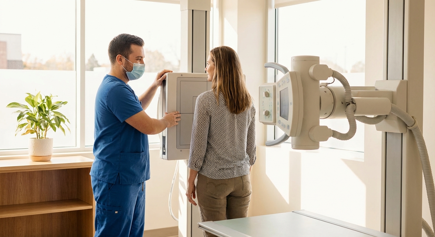 흉부 엑스레이 촬영 장면