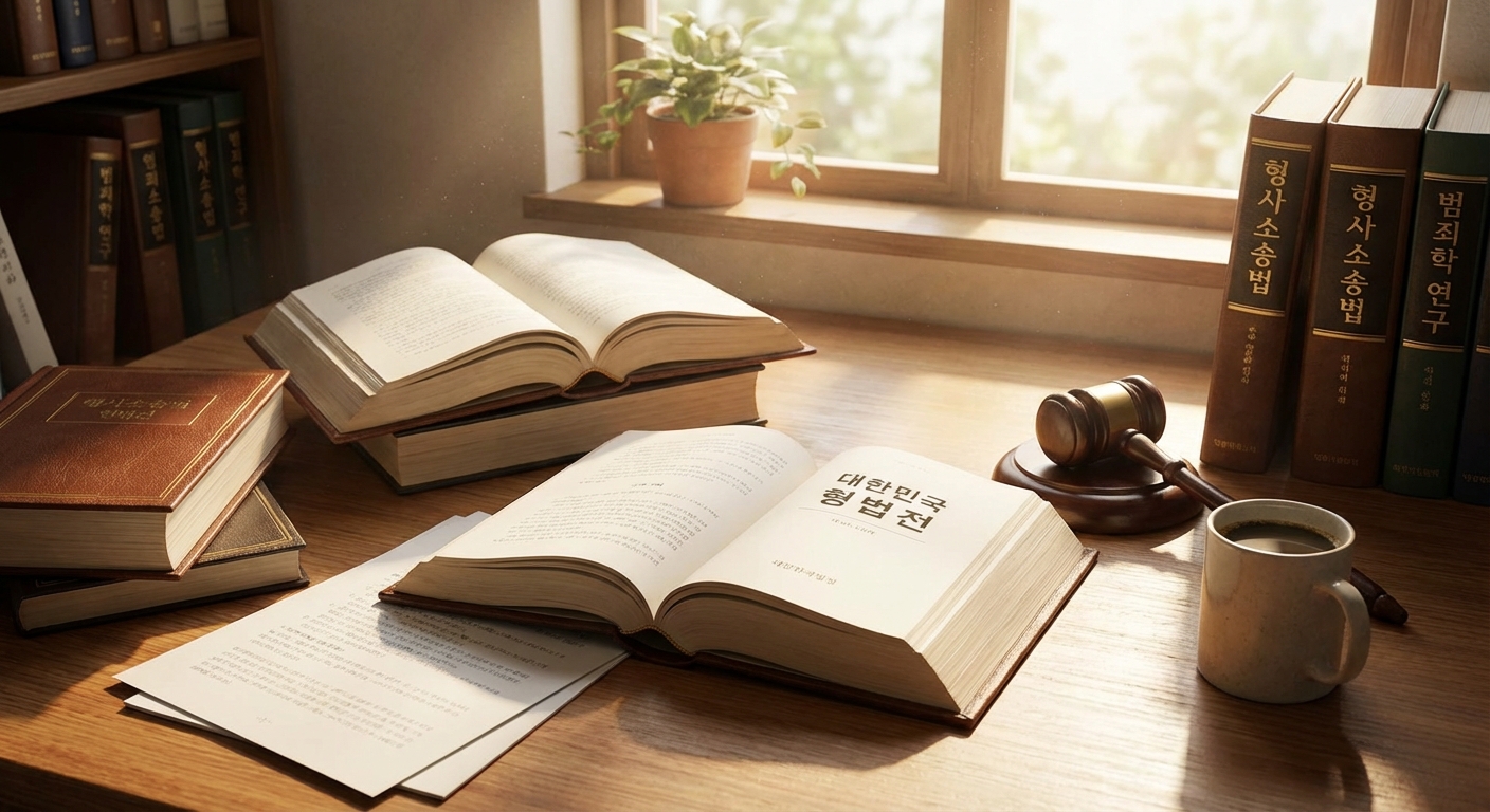 법률 서적과 형법 관련 자료