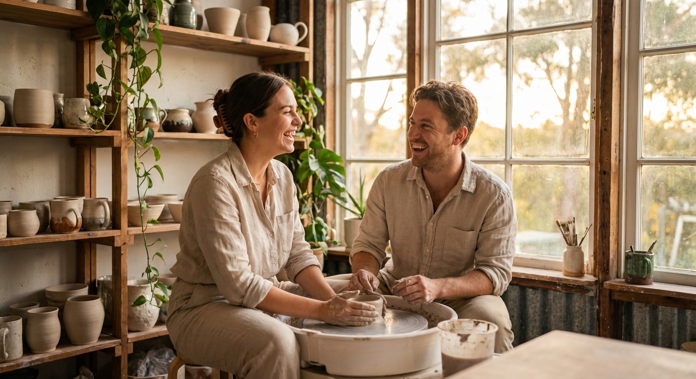 함께 새로운 활동을 즐기는 커플의 모습