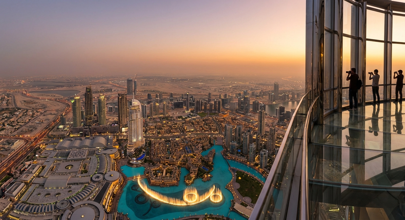 부르즈 칼리파 전망대에서 본 두바이 시내