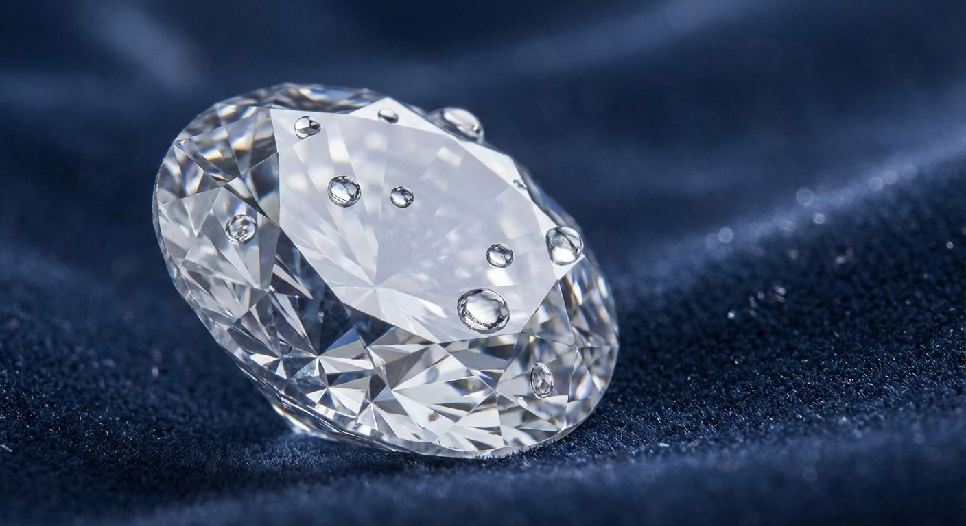 물방울이 맺힌 다이아몬드 클로즈업
