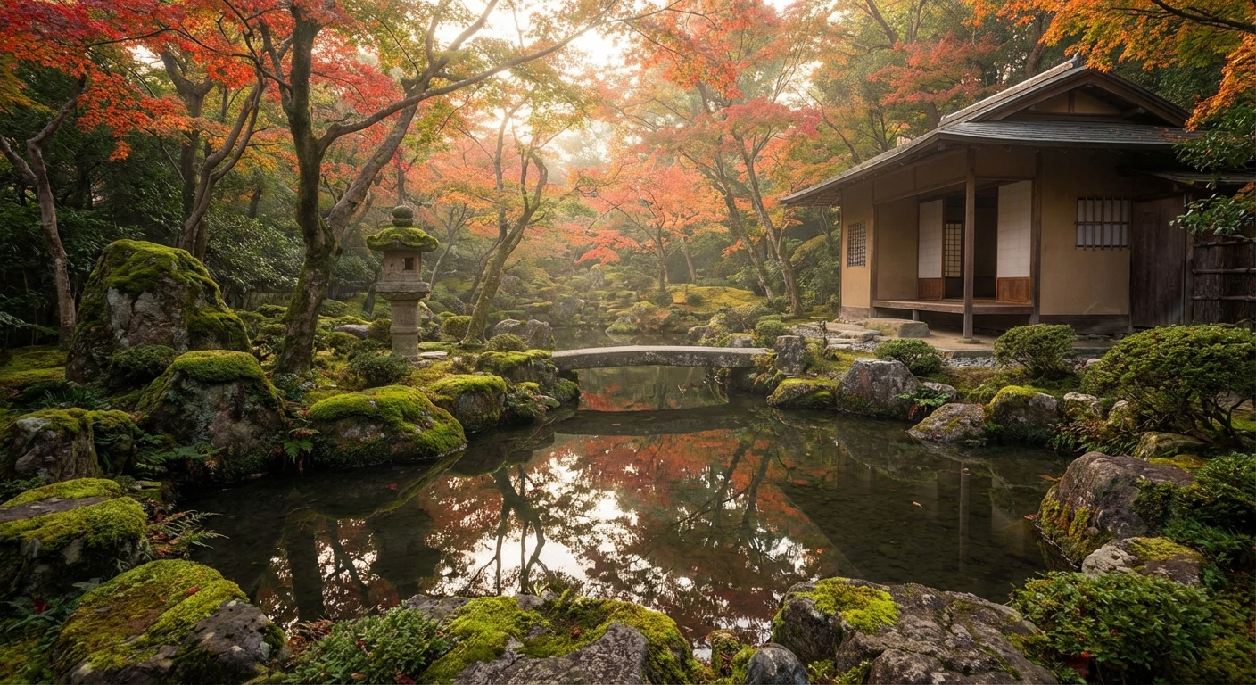 교토 전통 일본식 정원