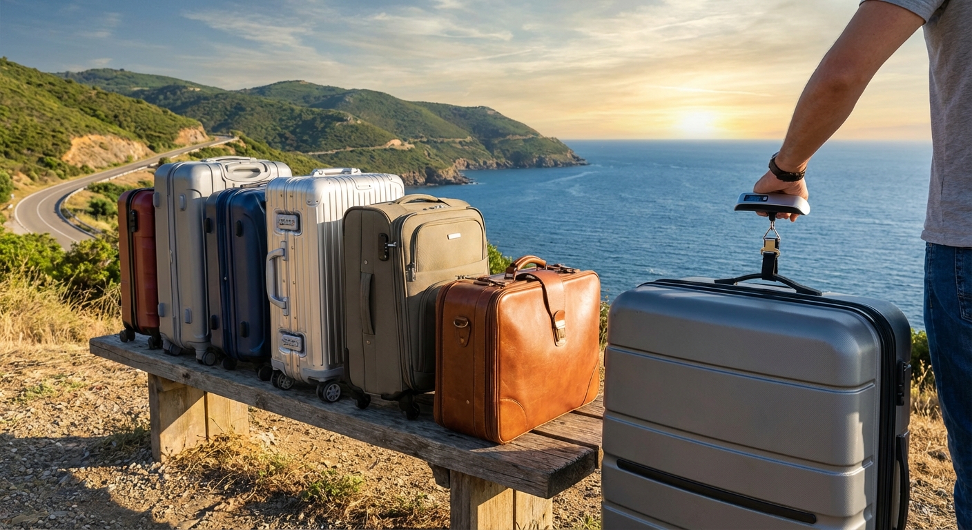 다양한 재질의 캐리어 무게 비교 사진