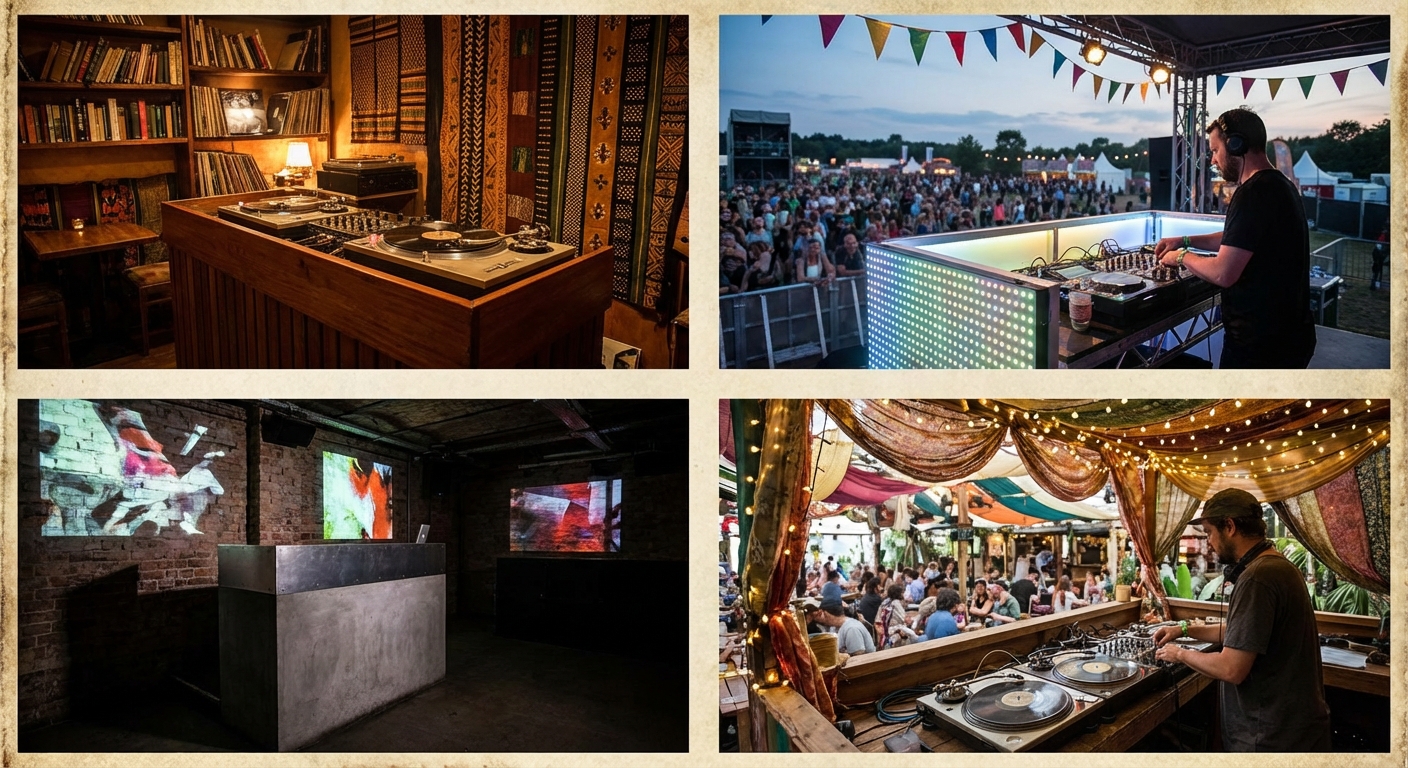 다양한 클럽 DJ 부스