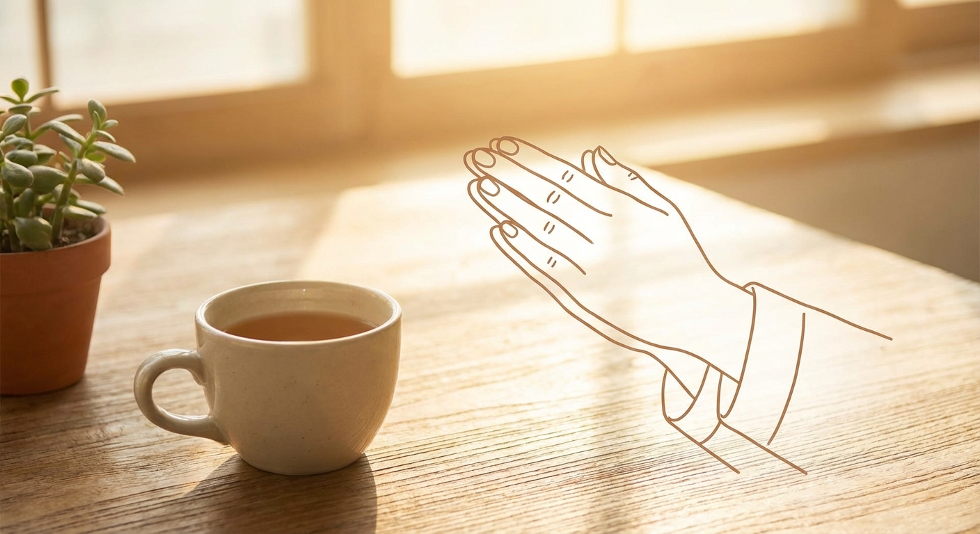 절하는 손 모양 도식