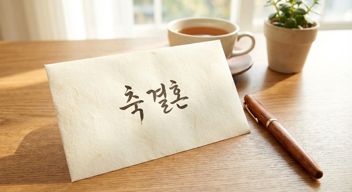 축의금 봉투와 펜