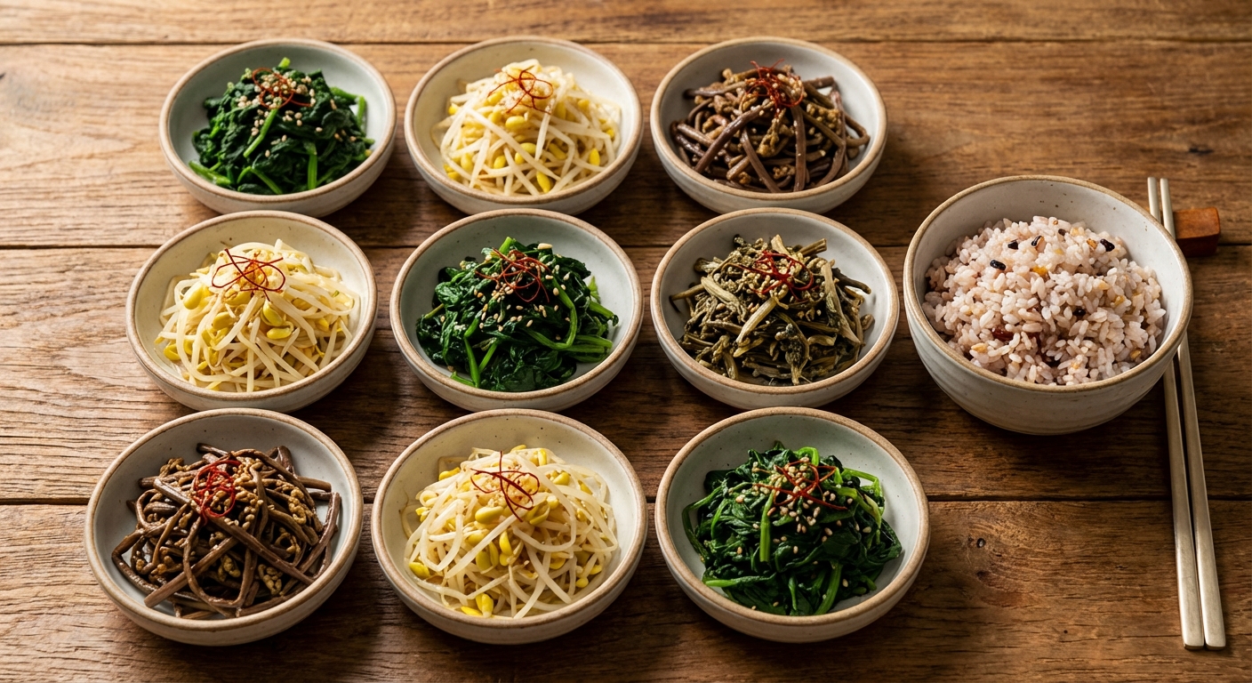 대보름 아홉 가지 나물 반찬