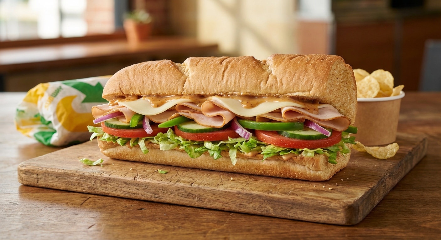 완성된 서브웨이 샌드위치