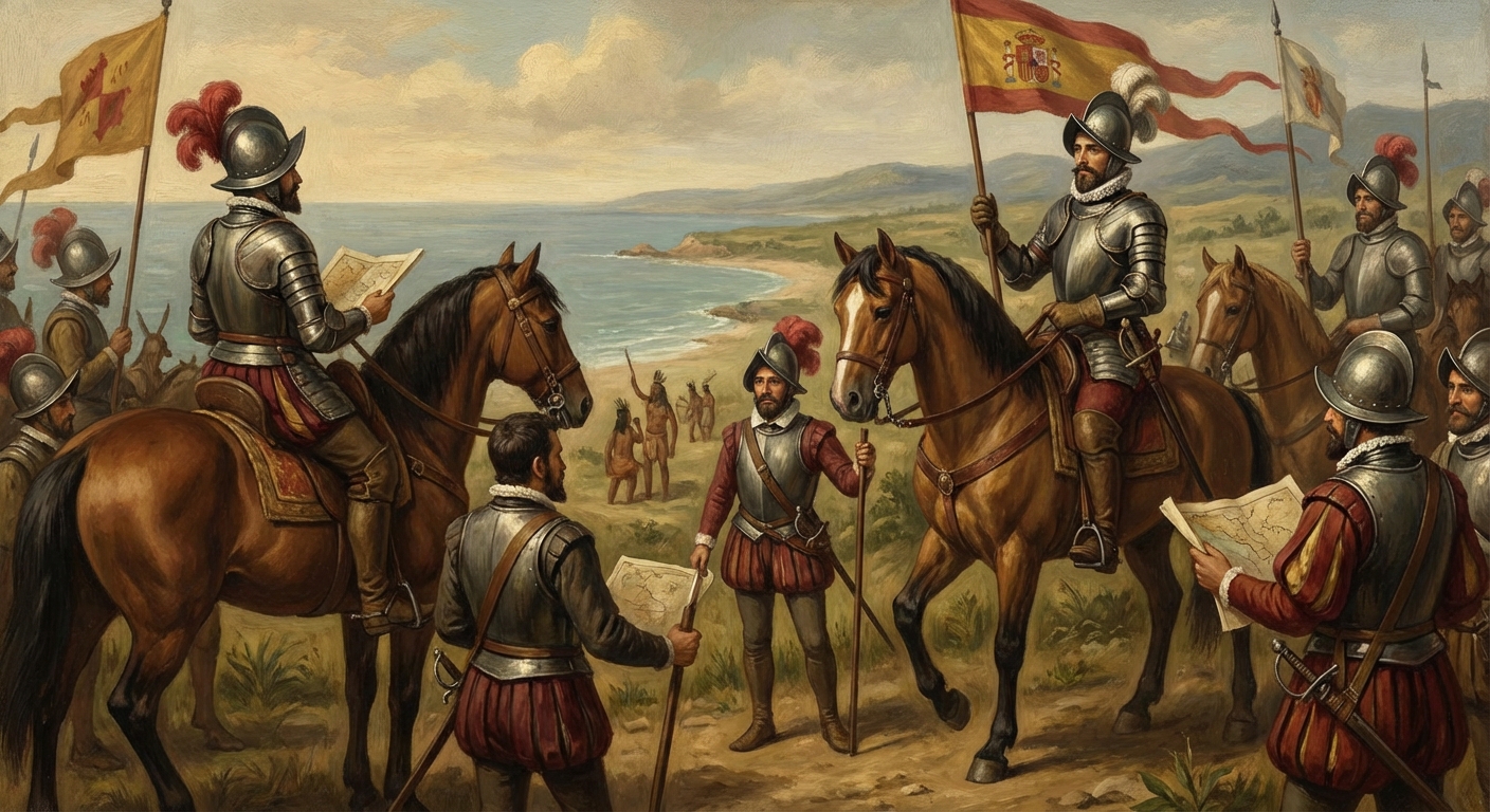 스페인 정복자들의 모습을 담은 역사 자료