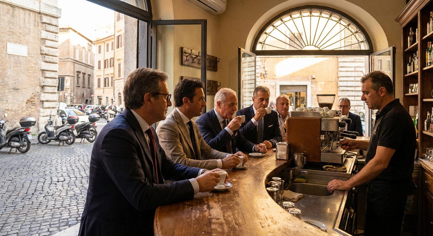이탈리아 에스프레소 문화, 로마의 카페 바에서 시작된 하루