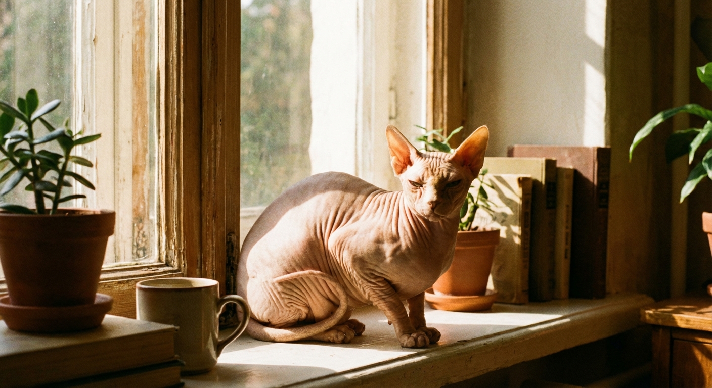 털 없는 고양이 스핑크스와 함께하는 일상