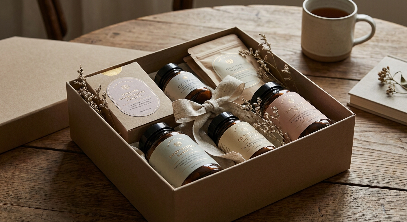 건강기능식품 선물세트 포장 이미지