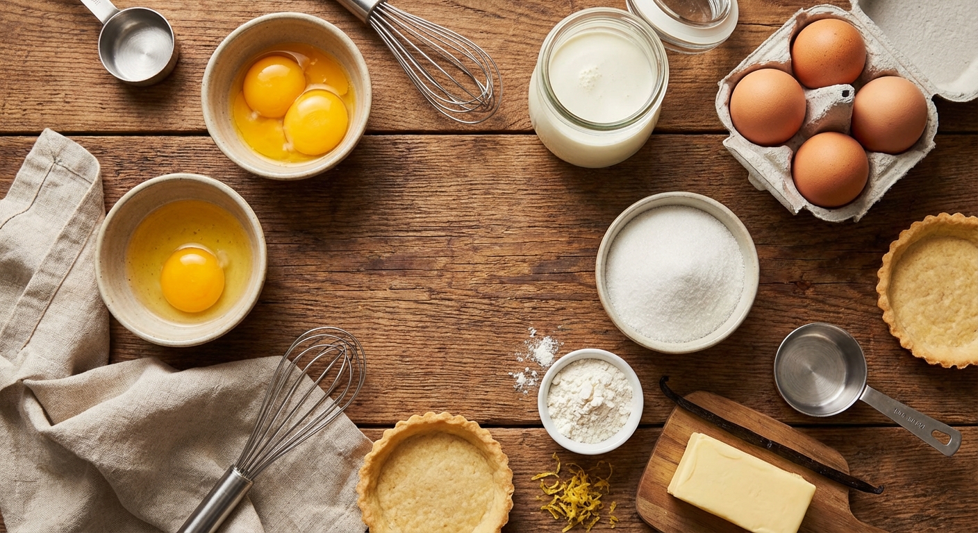 에그타르트 재료들이 정돈된 모습