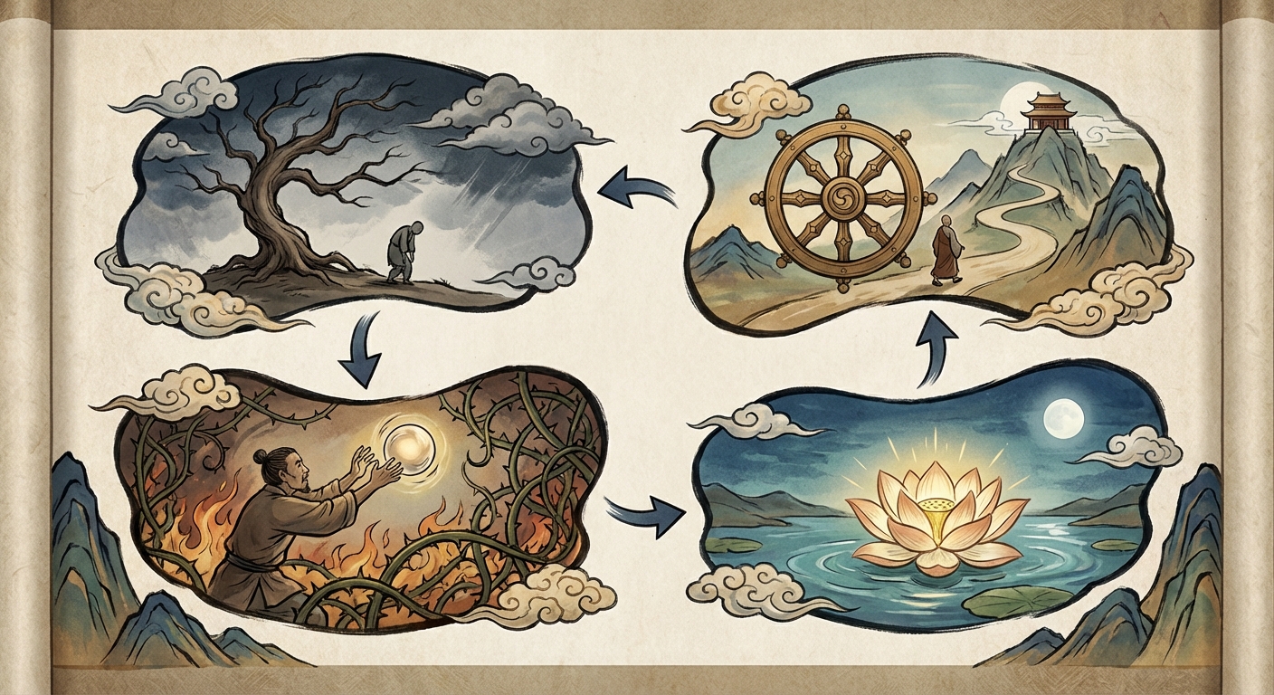 사성제를 설명하는 다이어그램