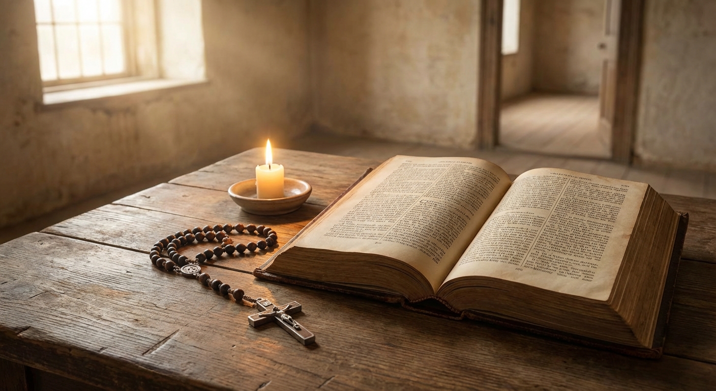 묵주와 성경책