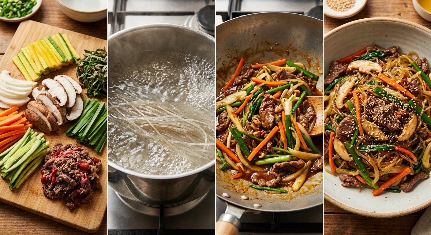 잡채 조리 과정 단계별 사진