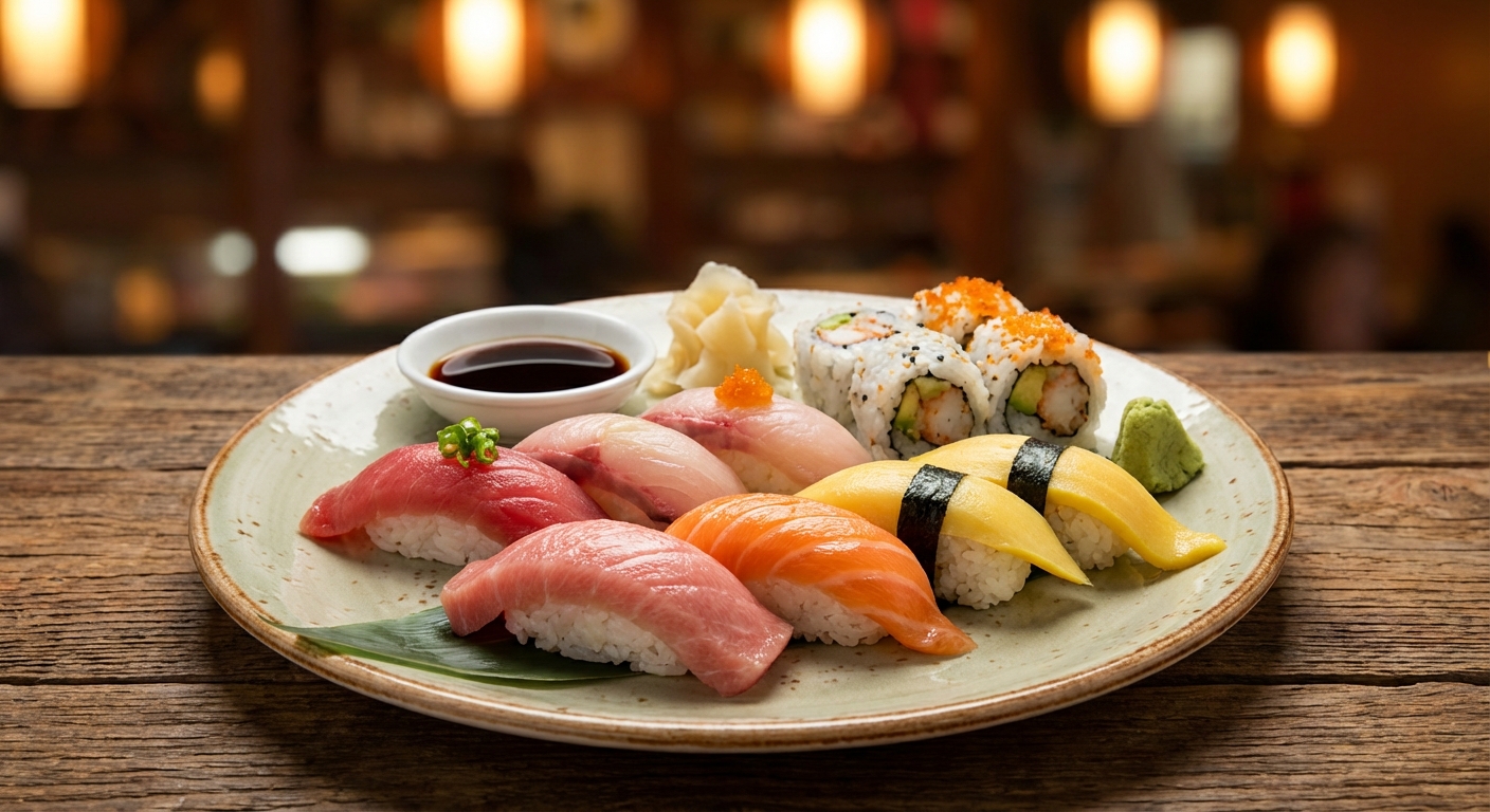 완성된 초밥 접시