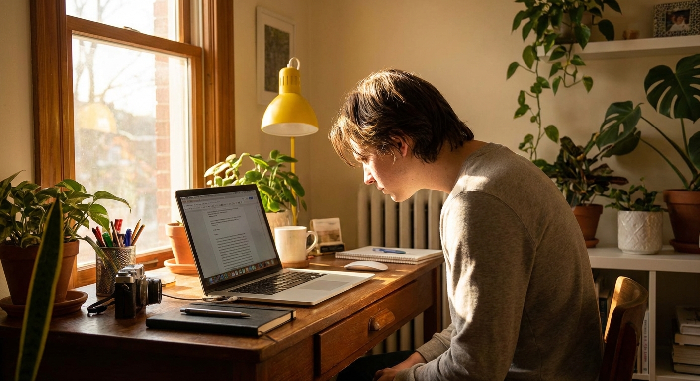 잘못된 자세로 모니터를 보는 모습