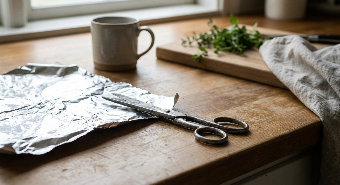가위가 안 들 때 알루미늄 호일로 날 세우는 법
