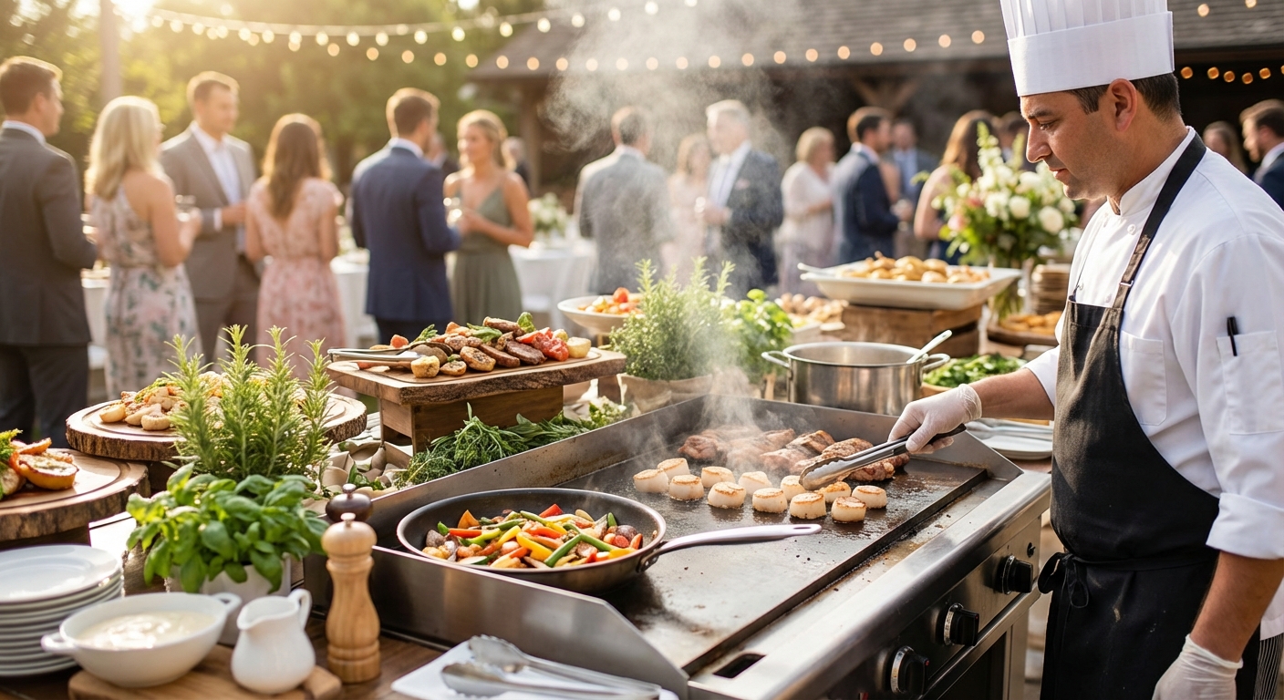 결혼식 뷔페의 라이브 스테이션