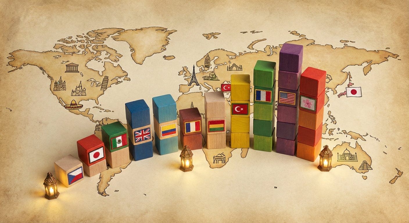 세계 각국 공휴일 일수 비교 그래프