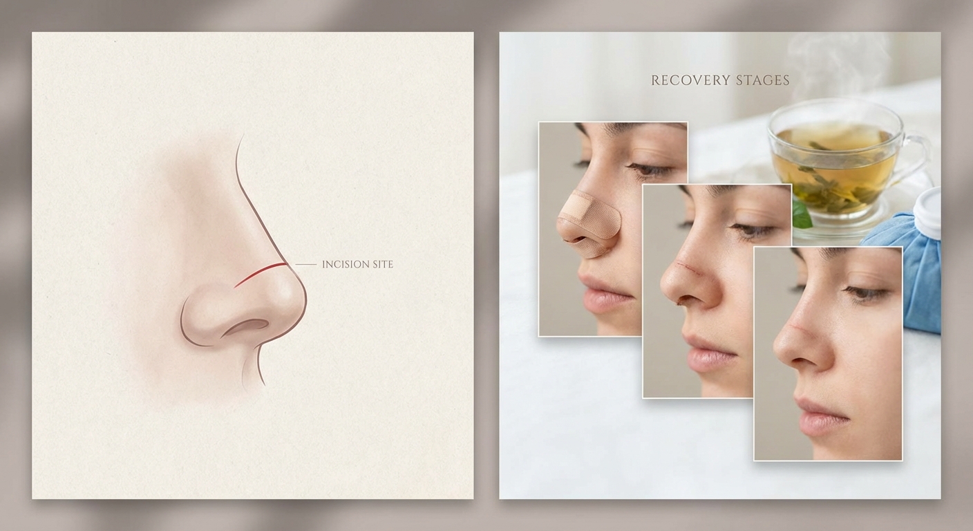 개방 코수술 절개선 위치 및 회복 과정 사진