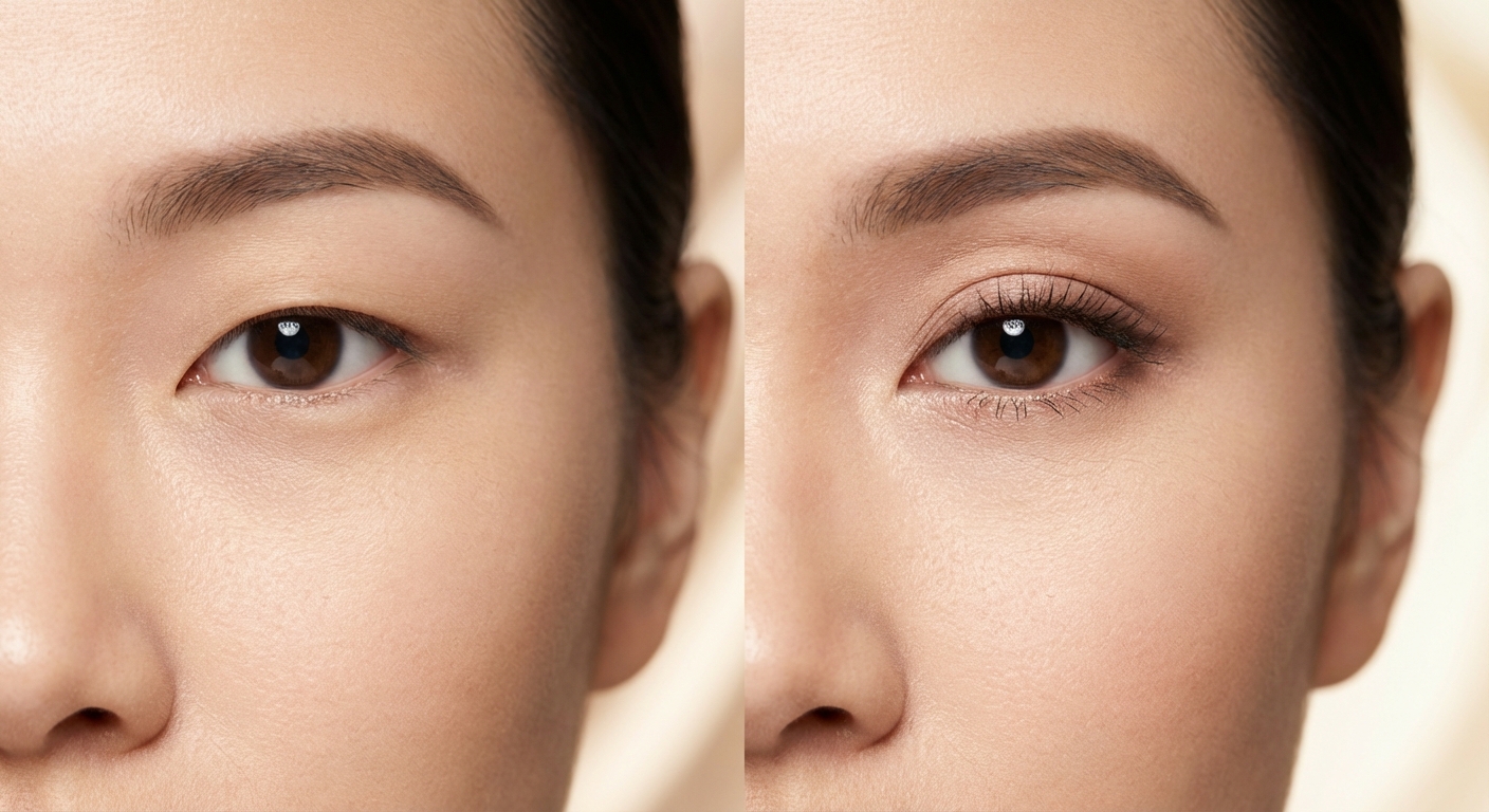 쌍꺼풀 유무에 따른 눈매 차이